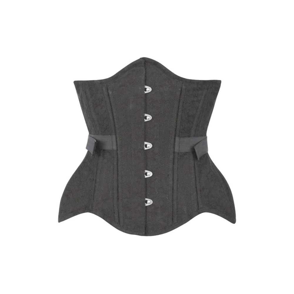 Attitude Corsets - Sidera Curvy Brocade Waist Training Waist training underbust korset - Zwart